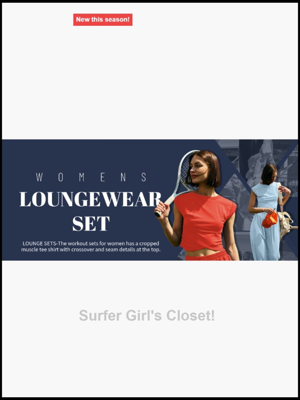 2 Piece Loungewear Set with Cropped Top and Wide Leg Pants Pockets - Picture 5 of 6